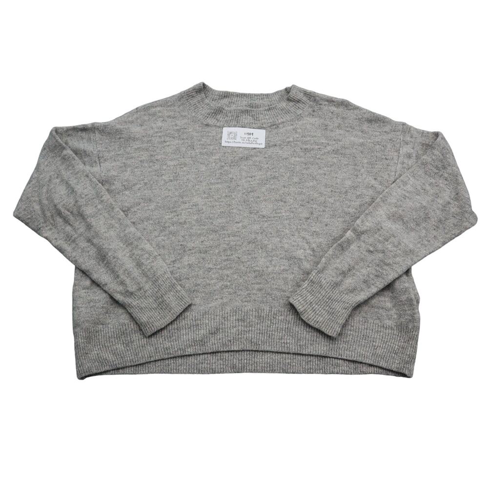 HM Sweater Womens M Gray Blended Knit Fabric Crew Neck Casual Pullover Top